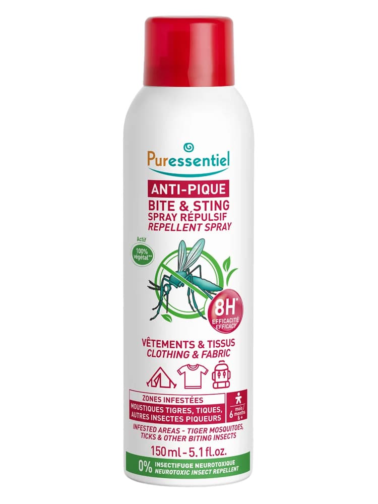 Puressentiel Spray Vêtements & Tissus Anti-Pique Pompe 360 - 150 ml